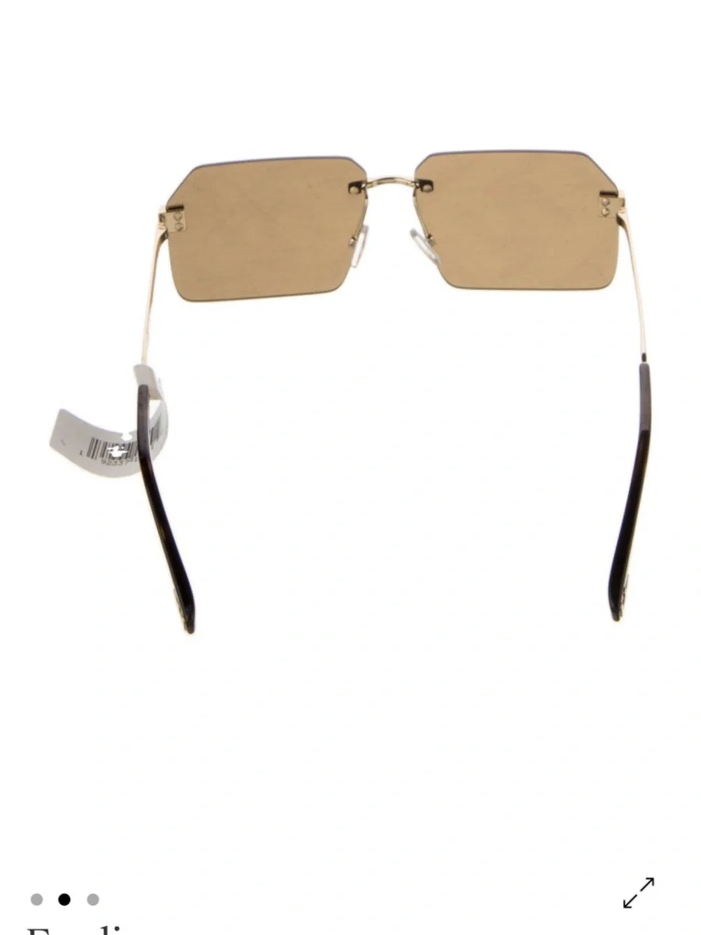 Fendi Rimless Square Sunglasses in Brown and Gold